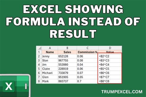 cell showing formula instead of result|Excel Showing Formula Instead of Result .